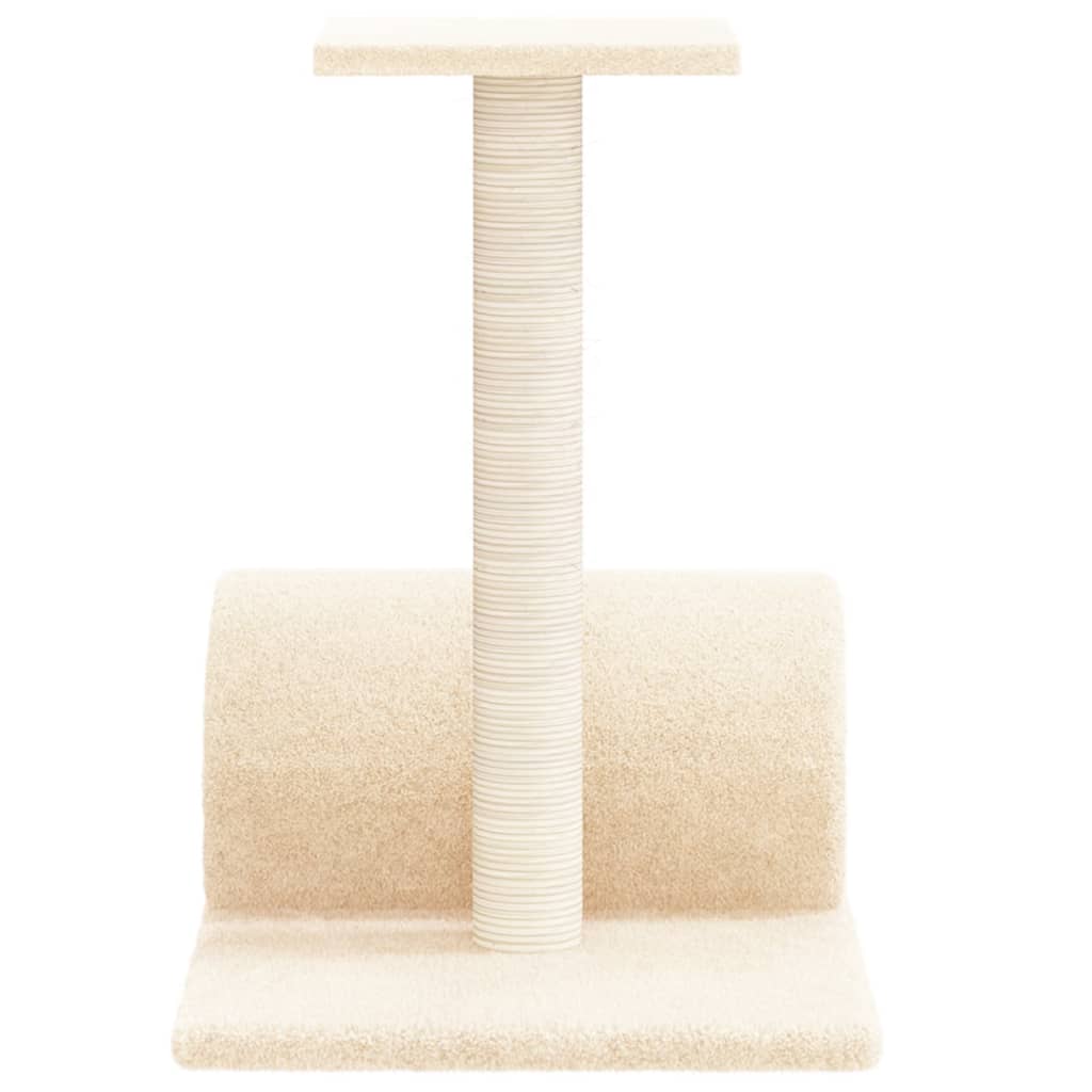 vidaXL Cat Scratching Post with Tunnel Cream 60x34.5x50 cm