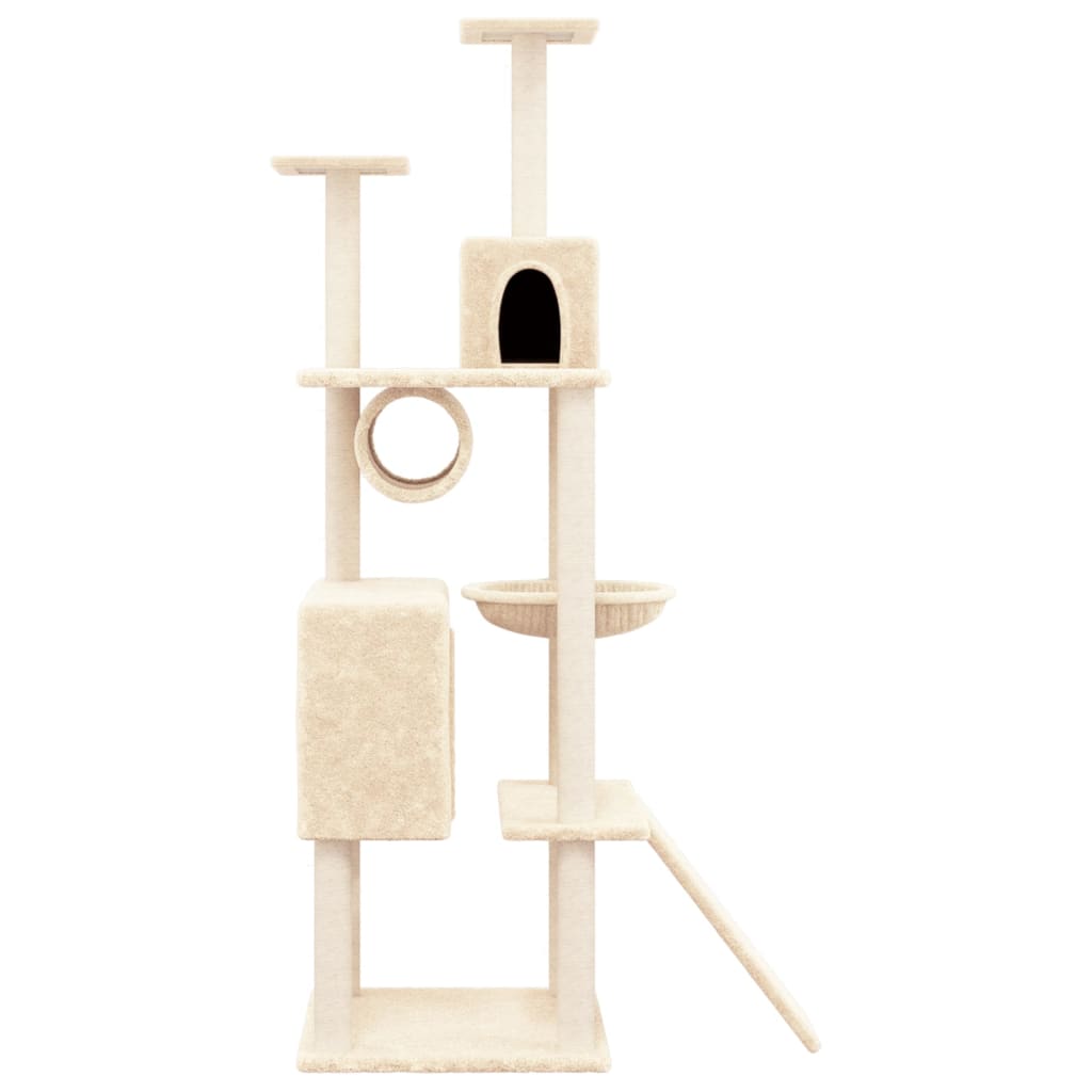 vidaXL Cat Tree with Sisal Scratching Posts Cream 168 cm