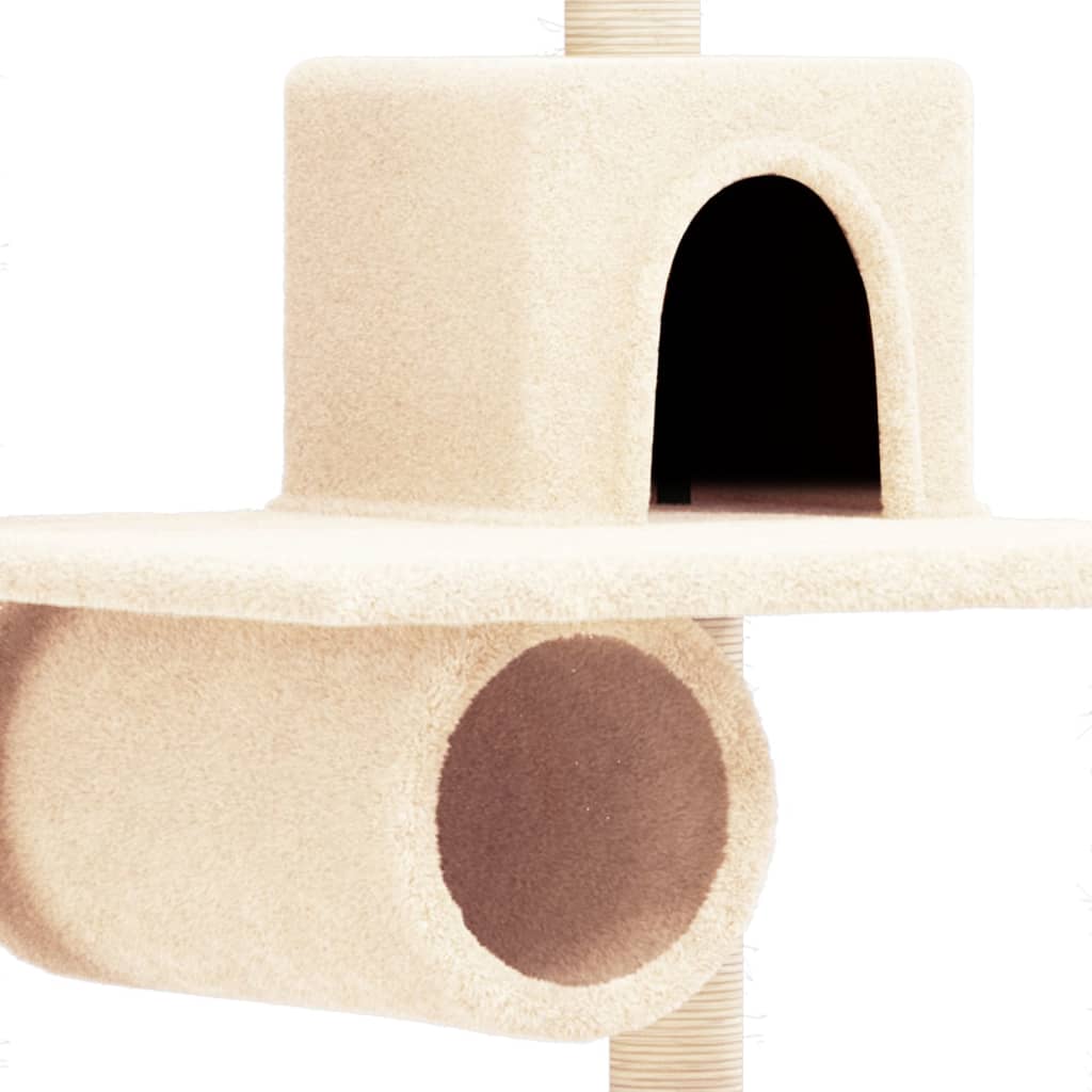 vidaXL Cat Tree with Sisal Scratching Posts Cream 168 cm