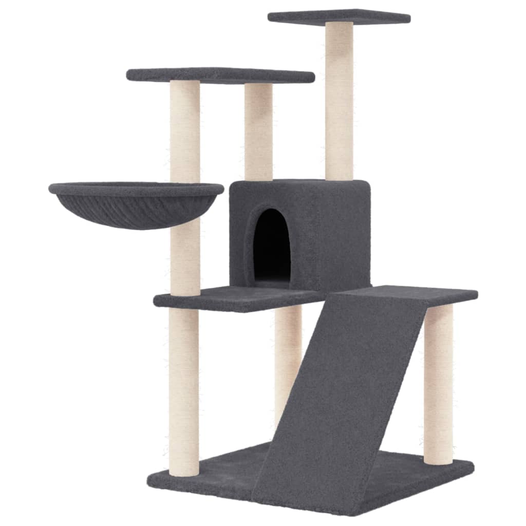 vidaXL Cat Tree with Sisal Scratching Posts Dark Grey 94 cm