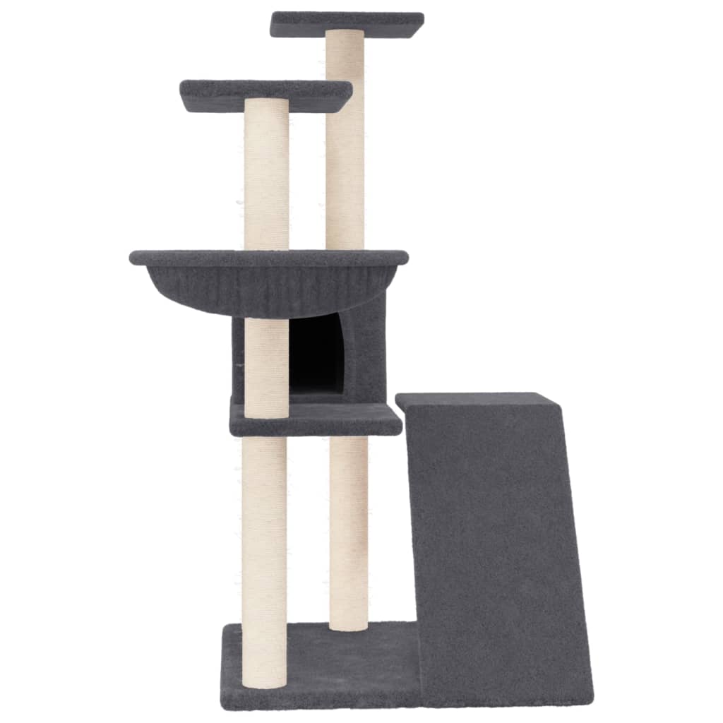 vidaXL Cat Tree with Sisal Scratching Posts Dark Grey 94 cm