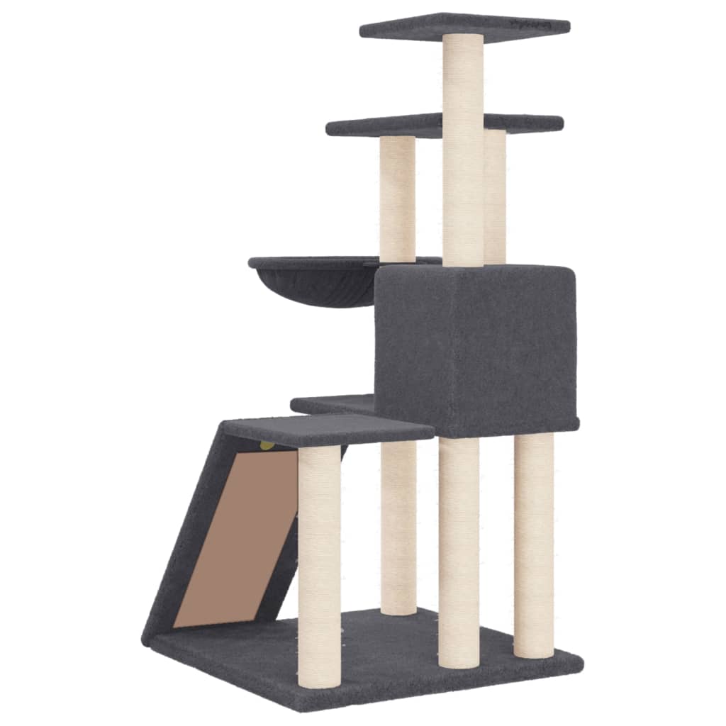 vidaXL Cat Tree with Sisal Scratching Posts Dark Grey 94 cm