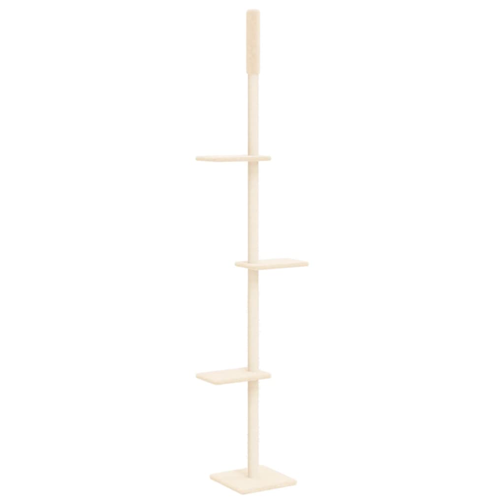 vidaXL Floor to Ceiling Cat Tree Cream 267.5-297.5 cm