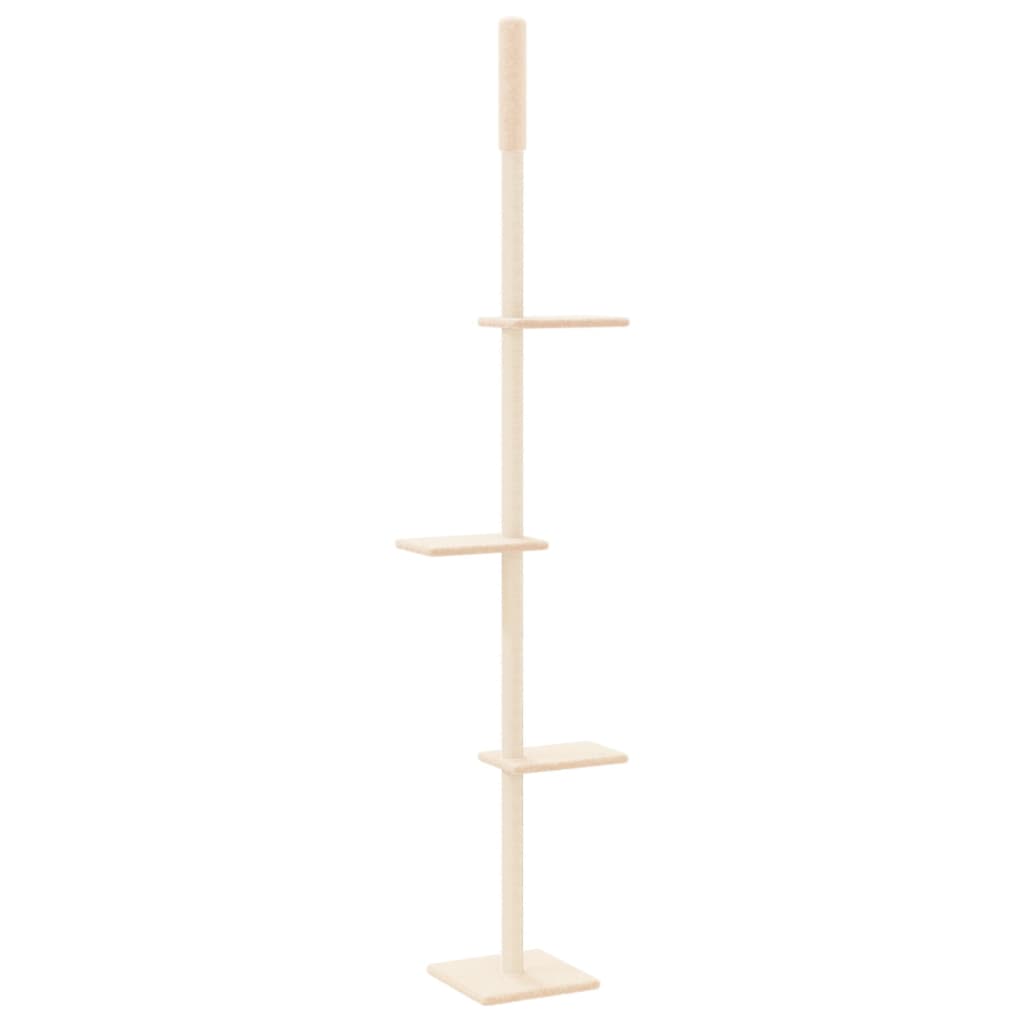 vidaXL Floor to Ceiling Cat Tree Cream 267.5-297.5 cm