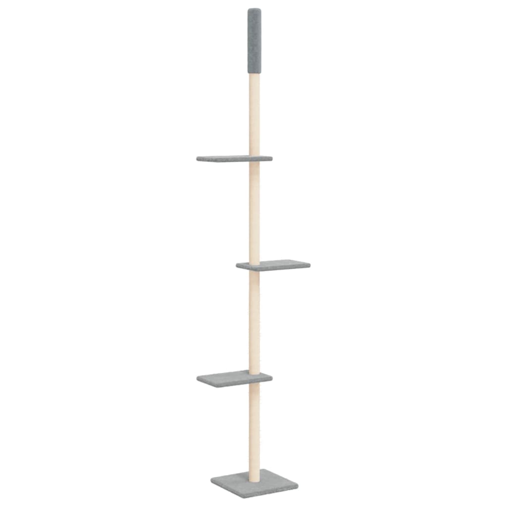 vidaXL Floor to Ceiling Cat Tree Light Grey 267.5-297.5 cm