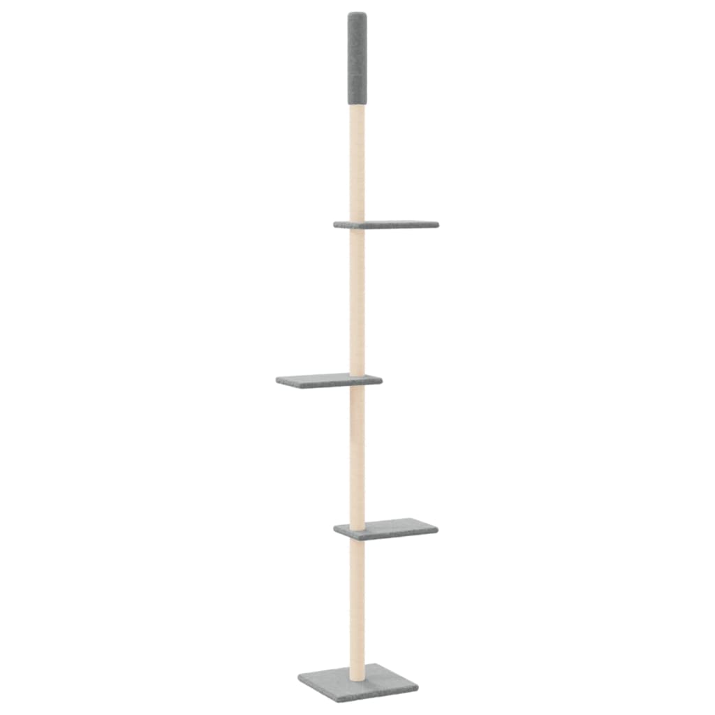 vidaXL Floor to Ceiling Cat Tree Light Grey 267.5-297.5 cm