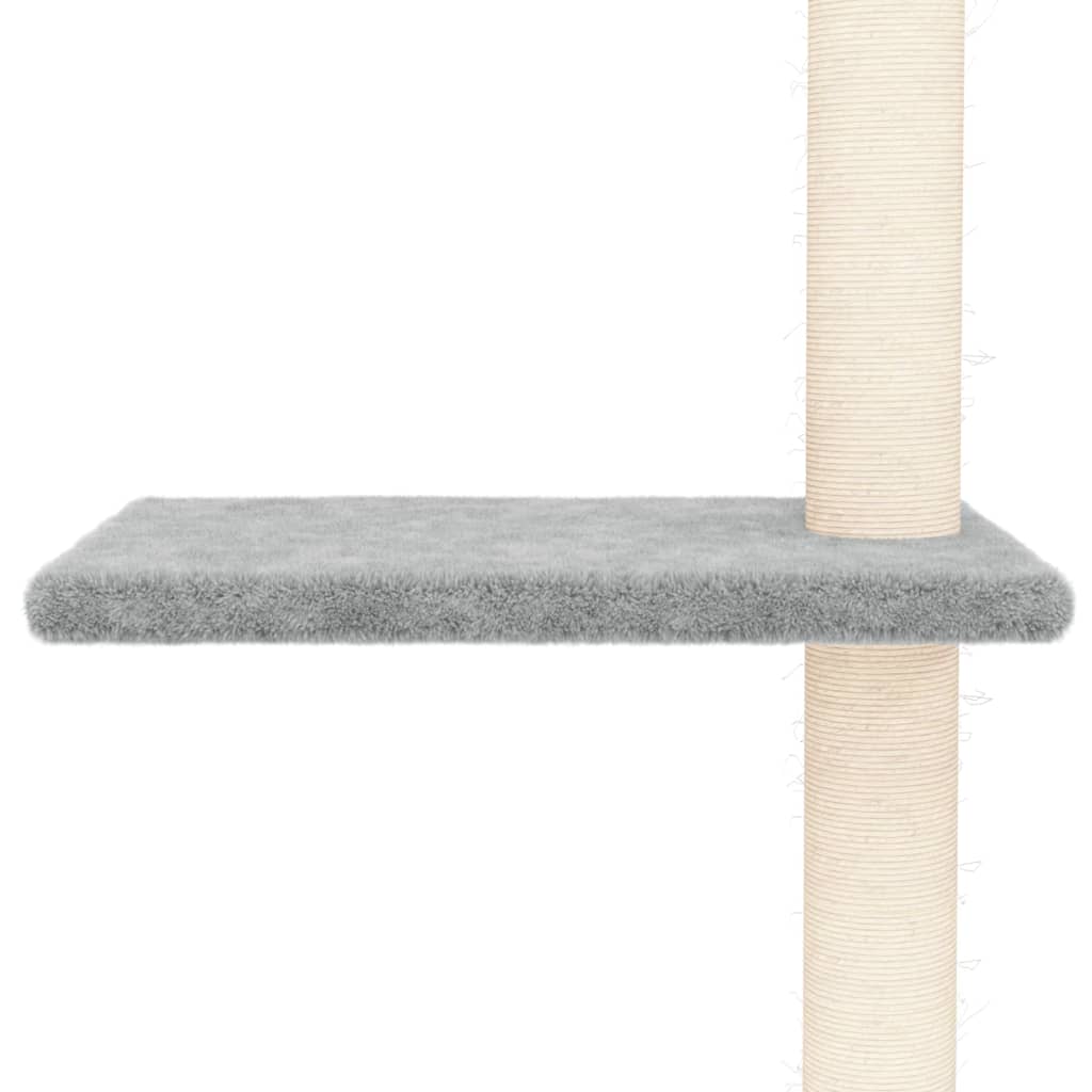 vidaXL Floor to Ceiling Cat Tree Light Grey 267.5-297.5 cm