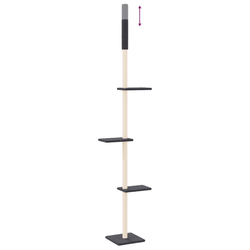 vidaXL Floor to Ceiling Cat Tree Dark Grey 267.5-297.5 cm