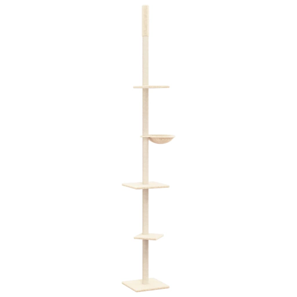 vidaXL Floor to Ceiling Cat Tree Cream 263.5-289.5 cm