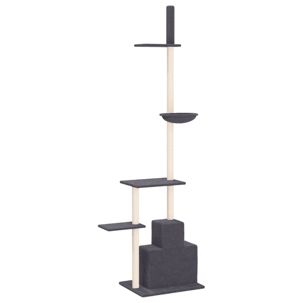 vidaXL Floor to Ceiling Cat Tree Dark Grey 250.5-276.5 cm