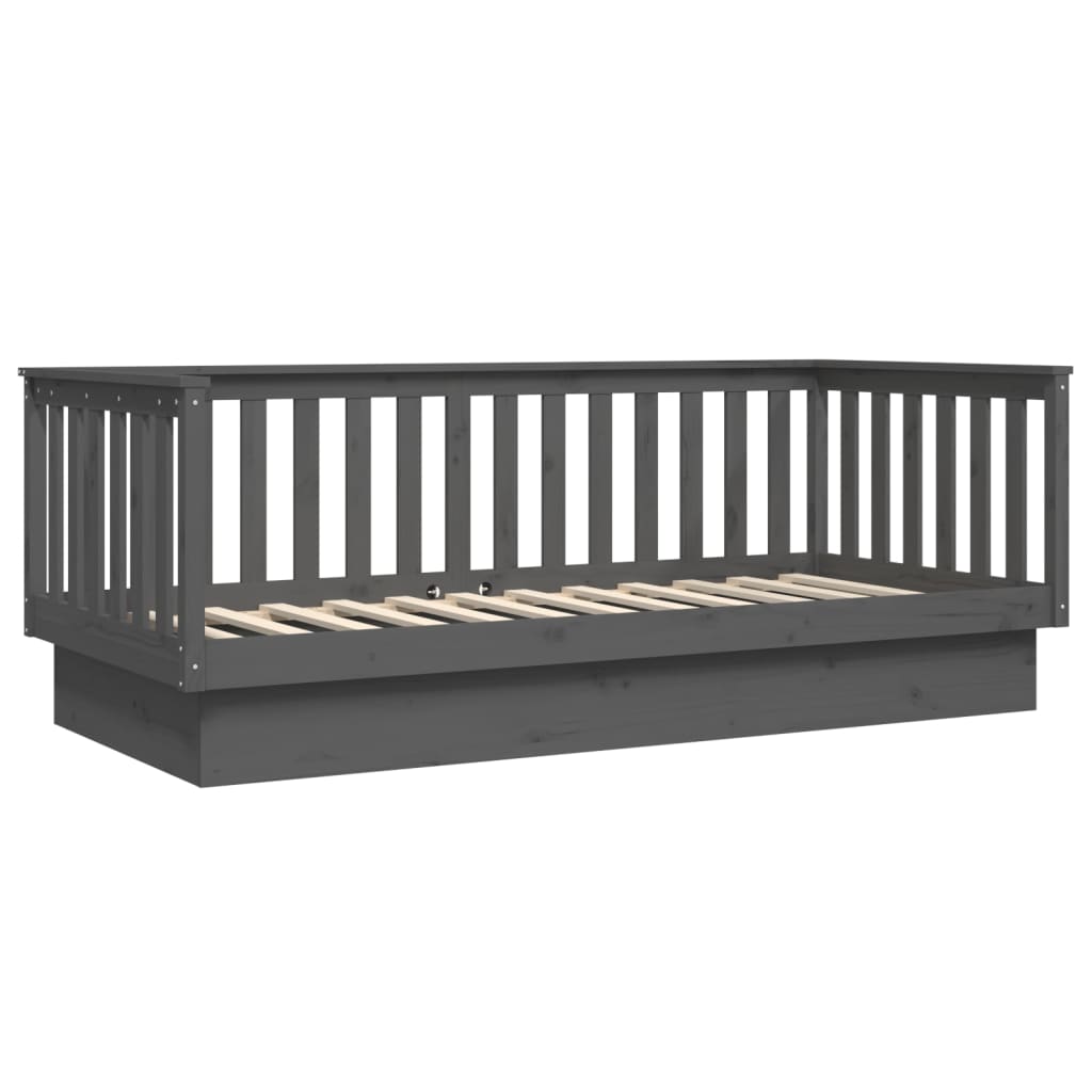 Day Bed without Mattress Grey 80x200 cm Solid Wood Pine