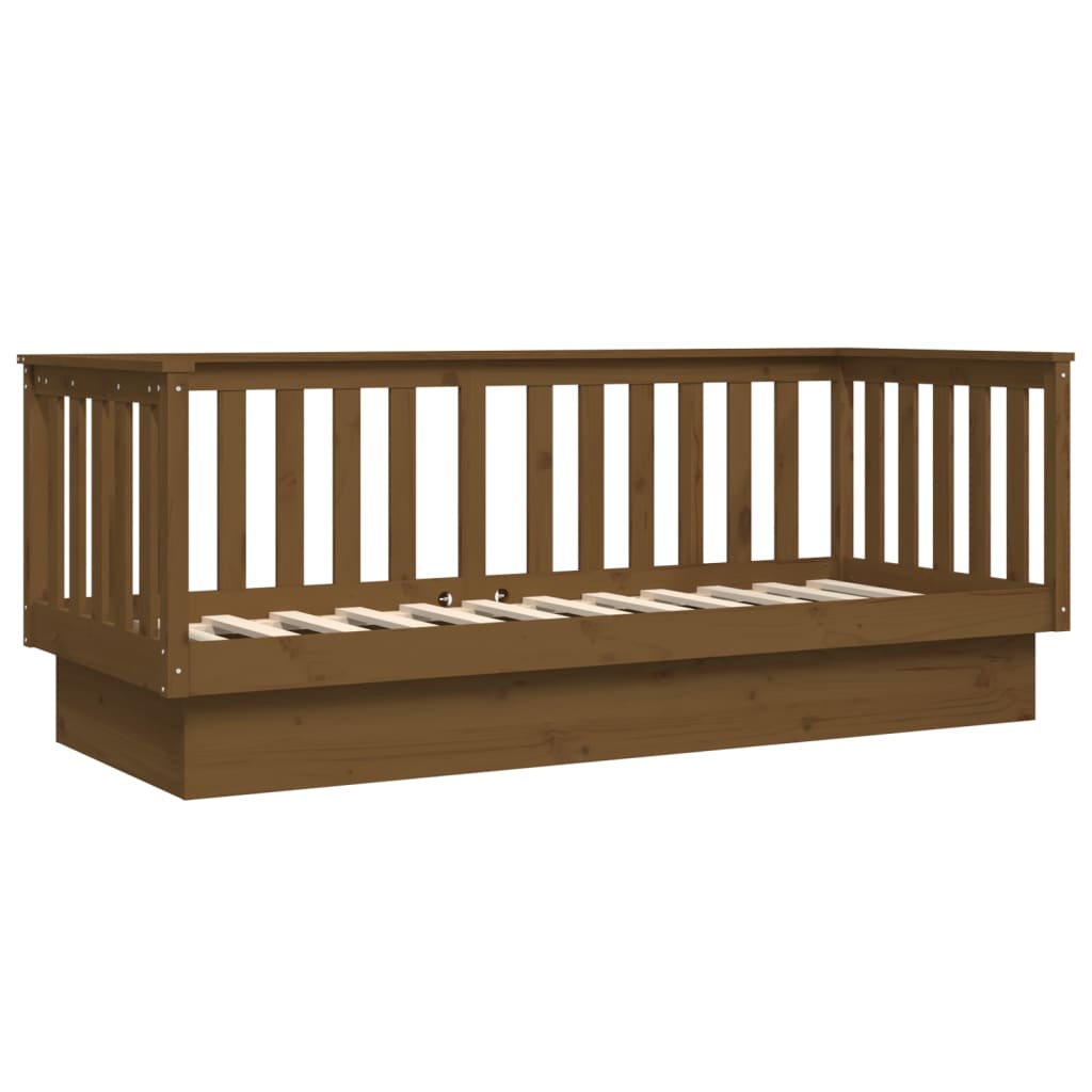 vidaXL Day Bed without Mattress Honey Brown 75x190 cm Small Single Solid Wood Pine