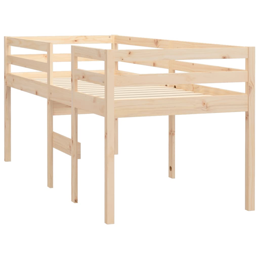 vidaXL High Sleeper Bed without Mattress 80x200 cm Solid Wood Pine