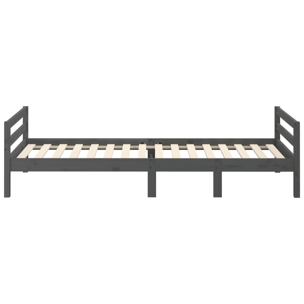 vidaXL Bed Frame without Mattress Grey 90x200 cm Solid Wood Pine