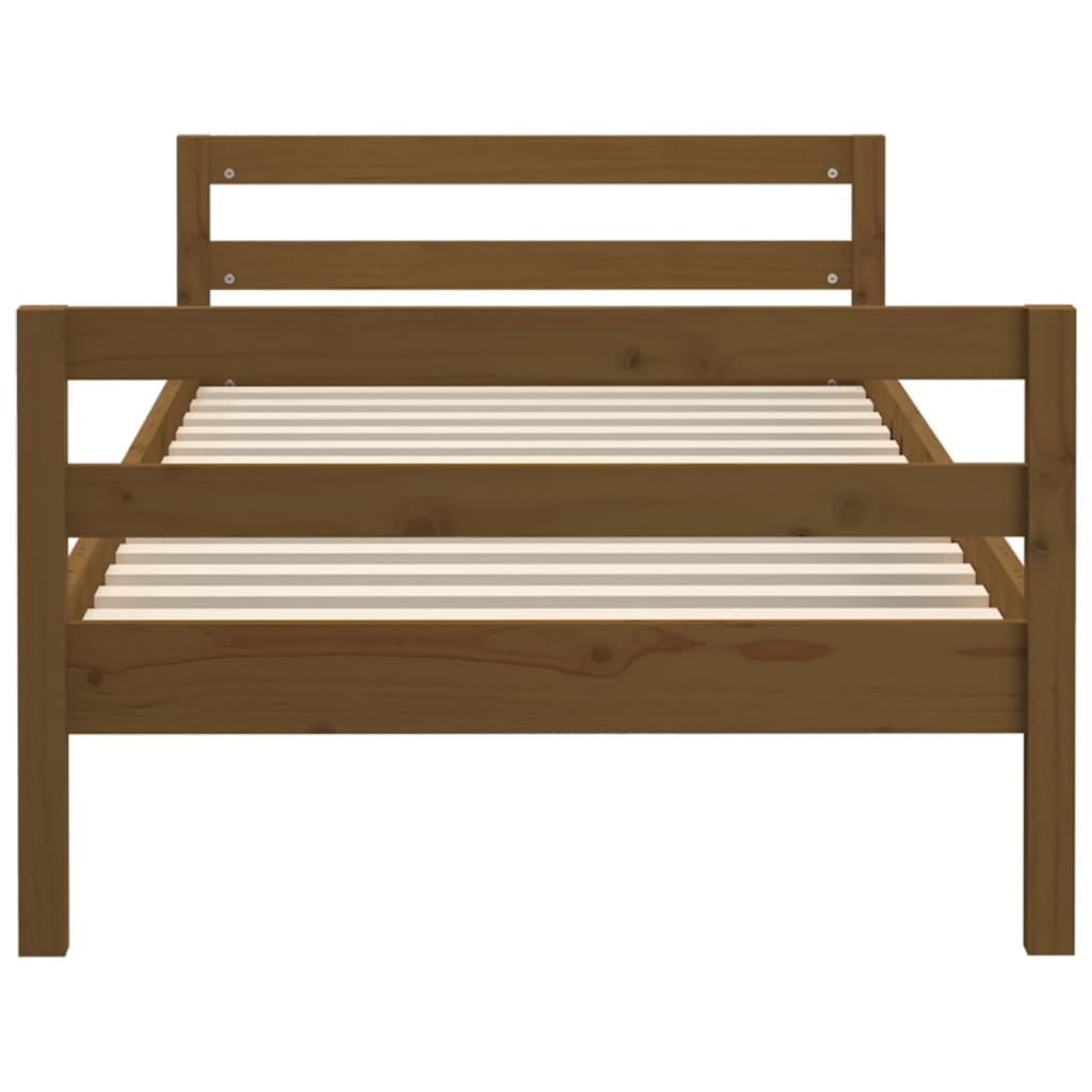 vidaXL Bed Frame without Mattress Honey Brown 90x190 cm Single Solid Wood Pine