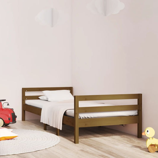 vidaXL Bed Frame without Mattress Honey Brown 90x190 cm Single Solid Wood Pine