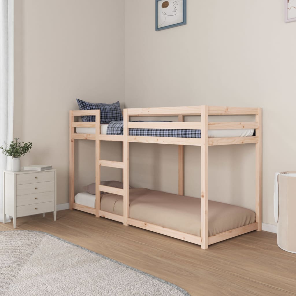 vidaXL Bunk Bed without Mattress 75x190 cm Small Single Solid Wood Pine