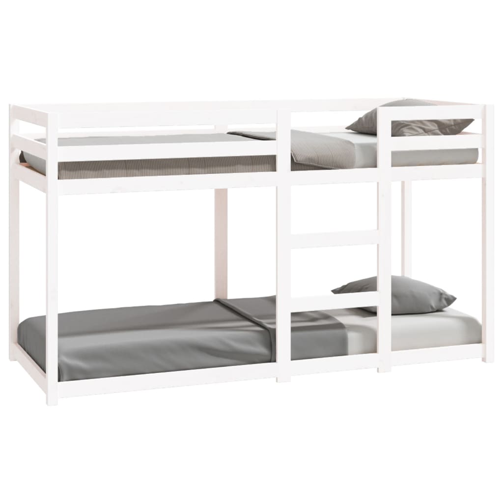 vidaXL Bunk Bed without Mattress White 75x190 cm Small Single Solid Wood Pine