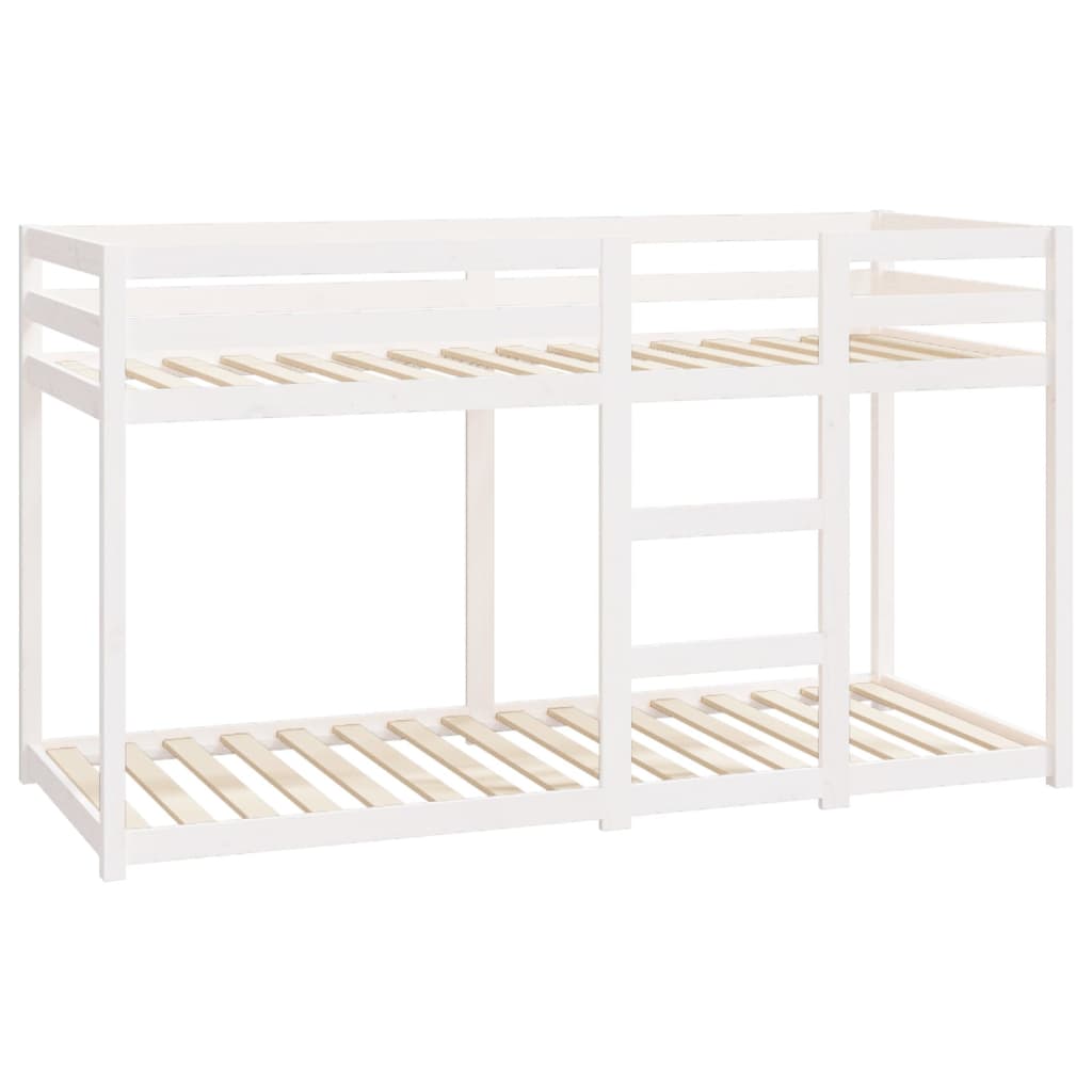 vidaXL Bunk Bed without Mattress White 75x190 cm Small Single Solid Wood Pine