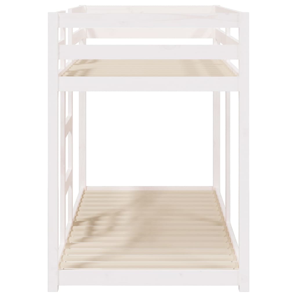 vidaXL Bunk Bed without Mattress White 75x190 cm Small Single Solid Wood Pine