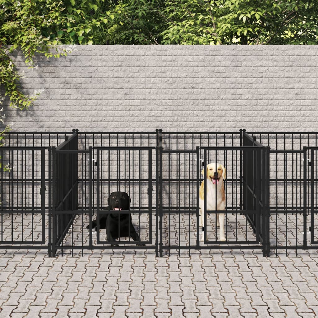 Outdoor Dog Kennel Steel 11.26 m²
