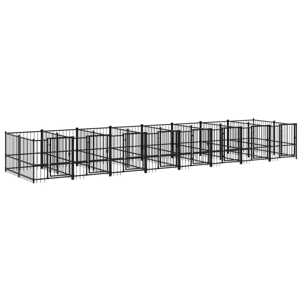 Outdoor Dog Kennel Steel 15.02 m²