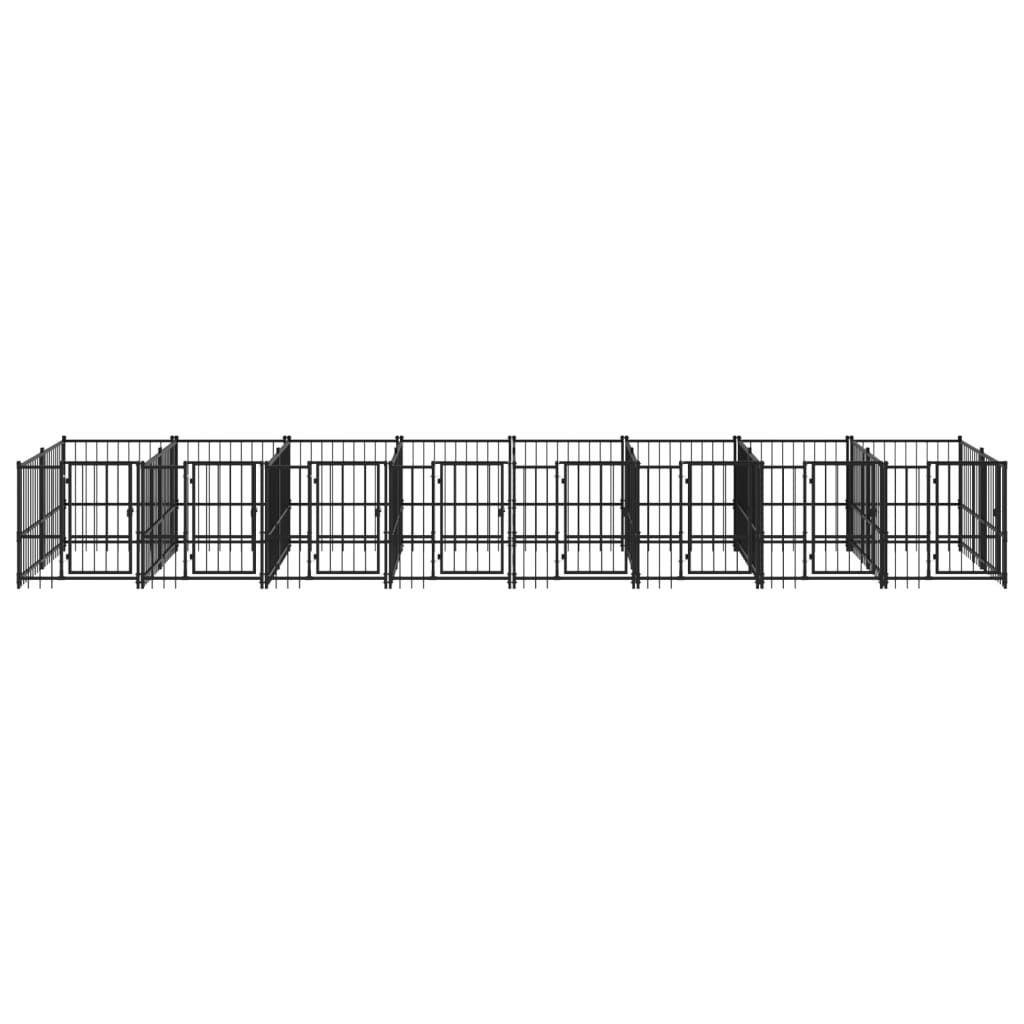 Outdoor Dog Kennel Steel 15.02 m²