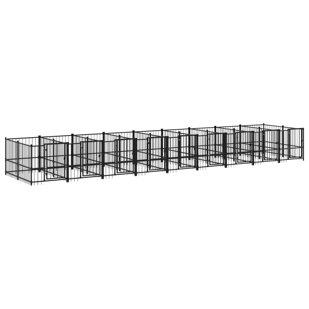 Outdoor Dog Kennel Steel 16.89 m²