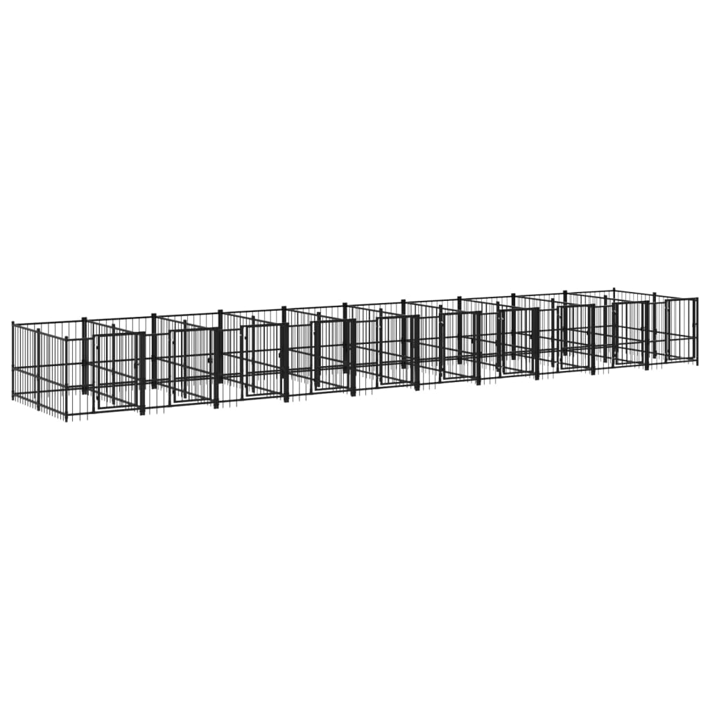 vidaXL Outdoor Dog Kennel Steel 18.77 m²