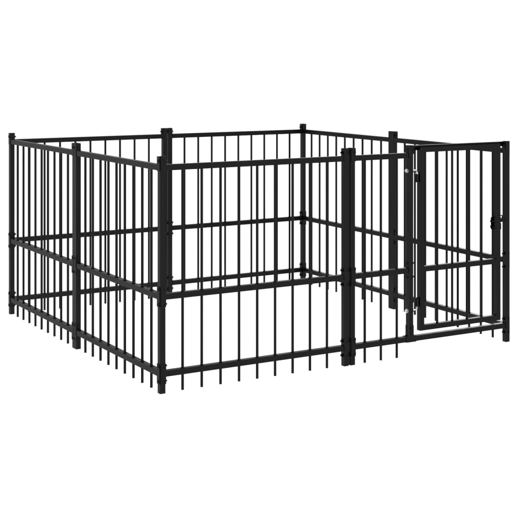 vidaXL Outdoor Dog Kennel Steel 3.75 m²