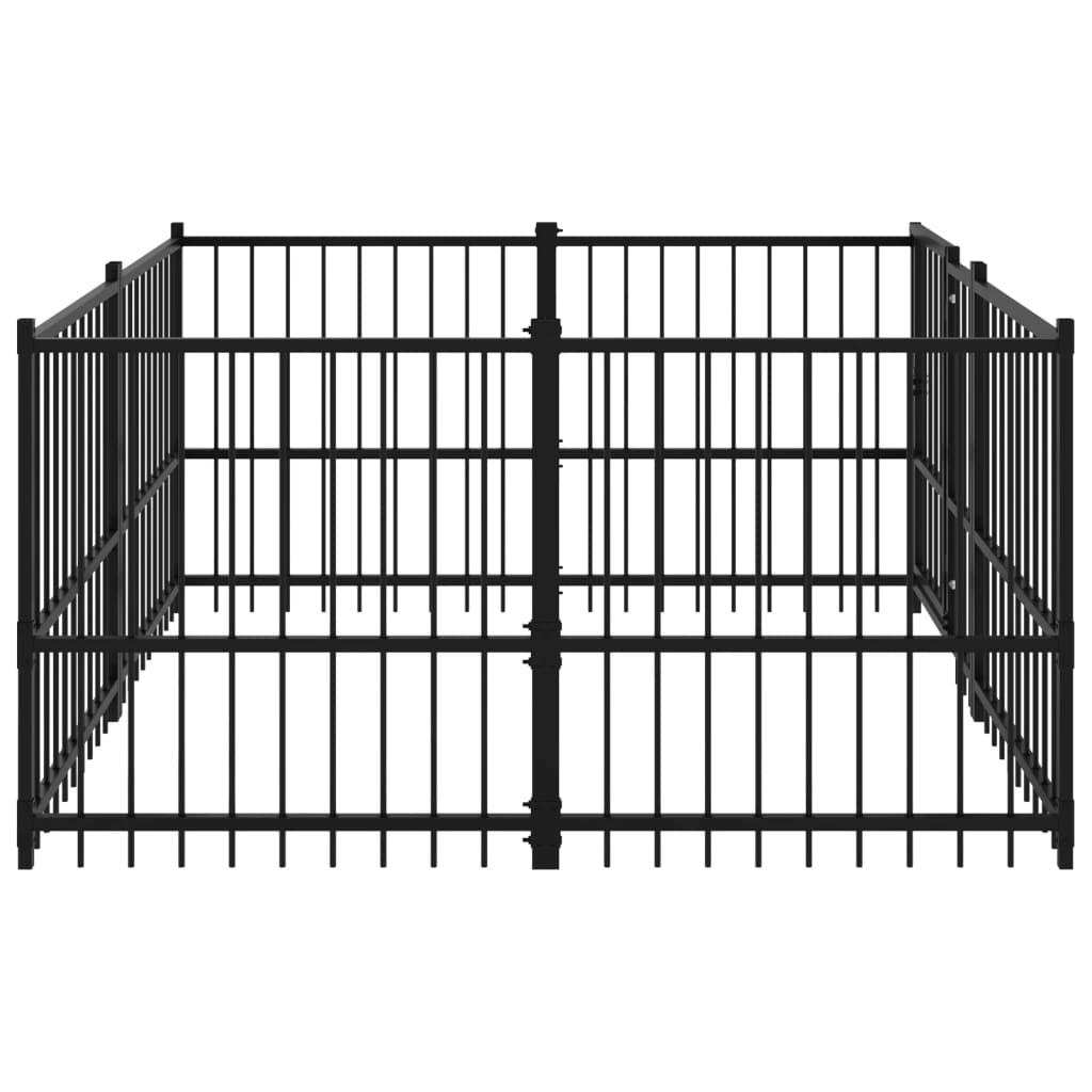 vidaXL Outdoor Dog Kennel Steel 3.75 m²