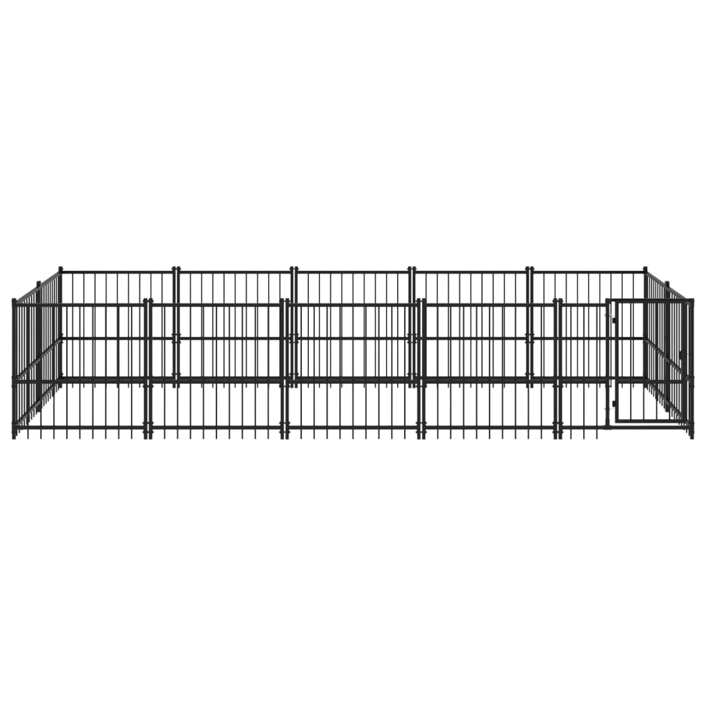 vidaXL Outdoor Dog Kennel Steel 9.38 m²