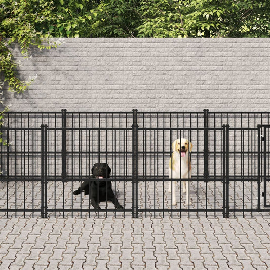 Outdoor Dog Kennel Steel 11.26 m²