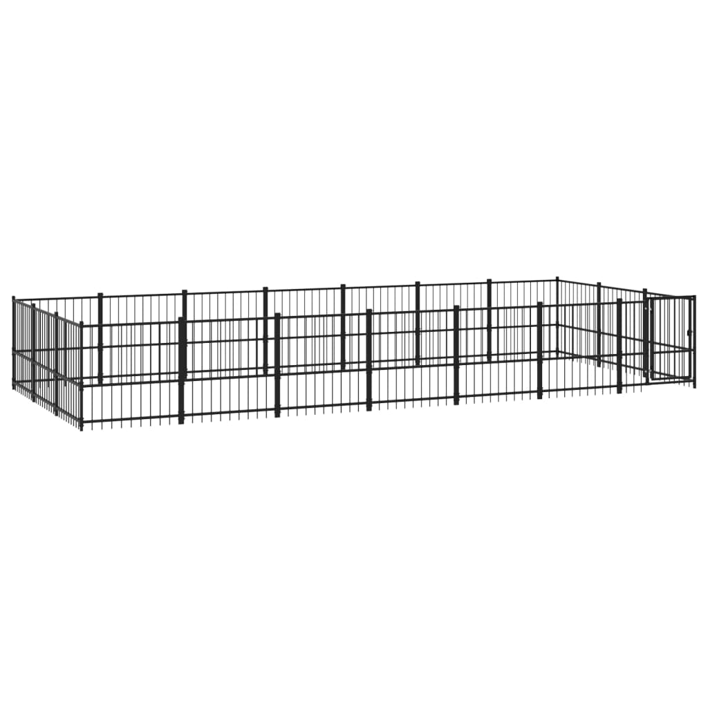 Outdoor Dog Kennel Steel 19.76 m²