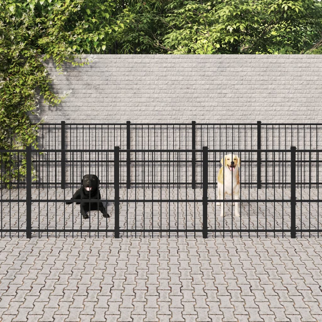 Outdoor Dog Kennel Steel 19.76 m²