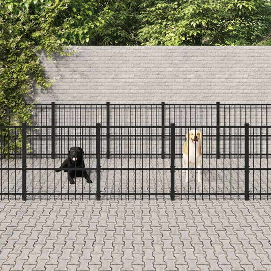 Outdoor Dog Kennel Steel 22.58 m²