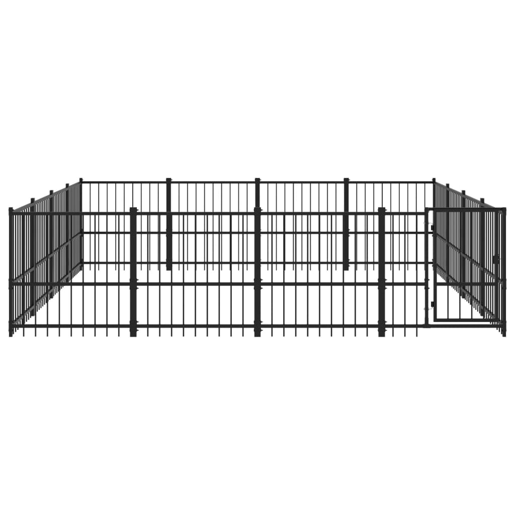 vidaXL Outdoor Dog Kennel Steel 15.05 m²