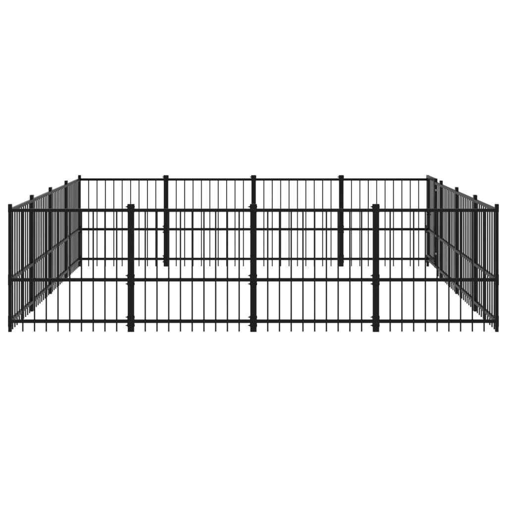 vidaXL Outdoor Dog Kennel Steel 15.05 m²