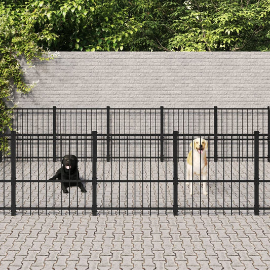 Outdoor Dog Kennel Steel 26.35 m²