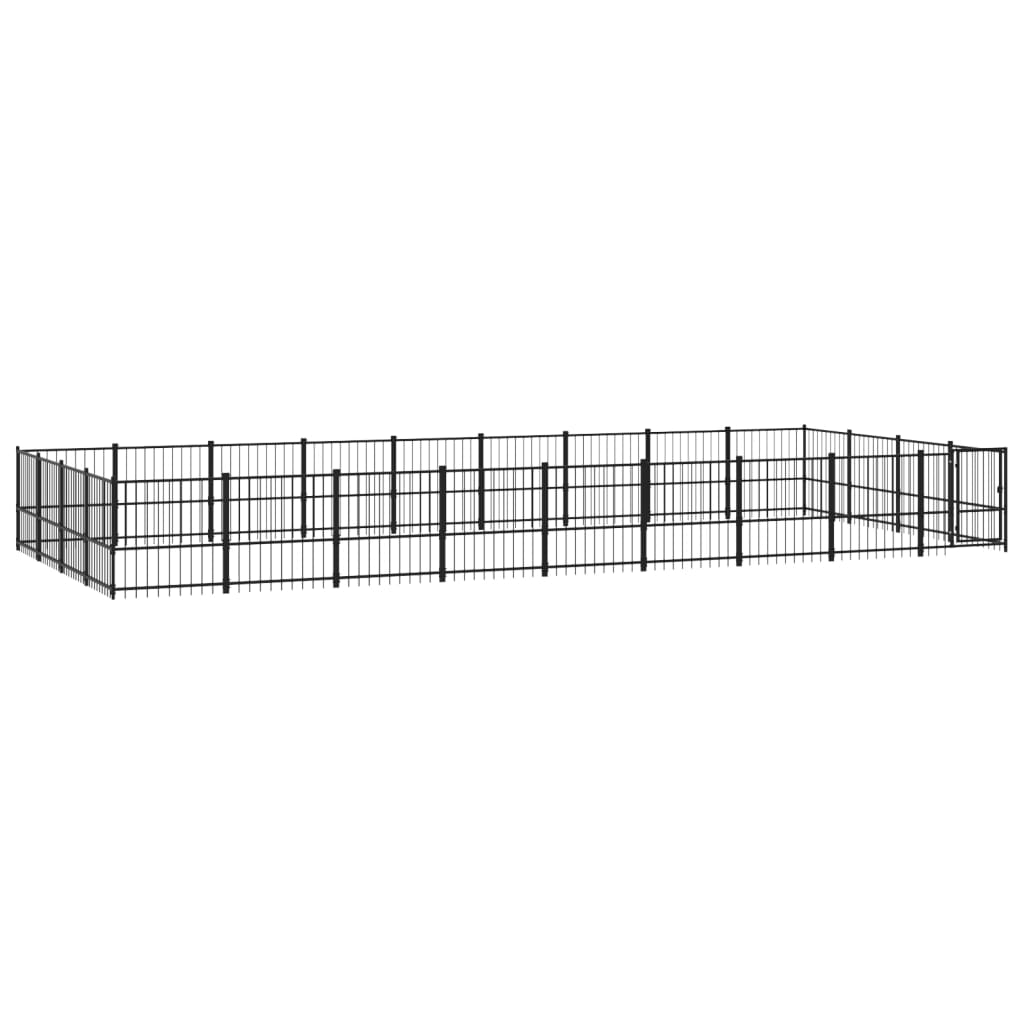 vidaXL Outdoor Dog Kennel Steel 33.87 m²