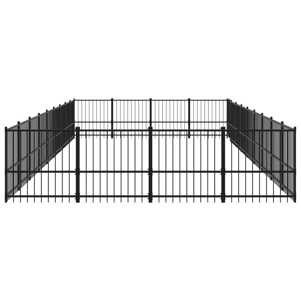 vidaXL Outdoor Dog Kennel Steel 33.87 m²