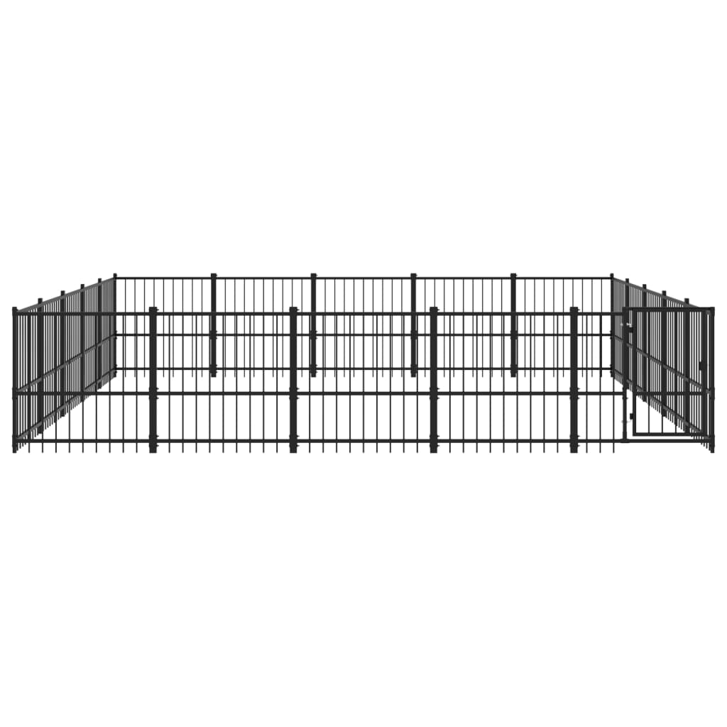 vidaXL Outdoor Dog Kennel Steel 23.52 m²