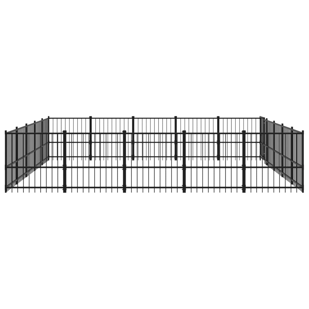 vidaXL Outdoor Dog Kennel Steel 23.52 m²