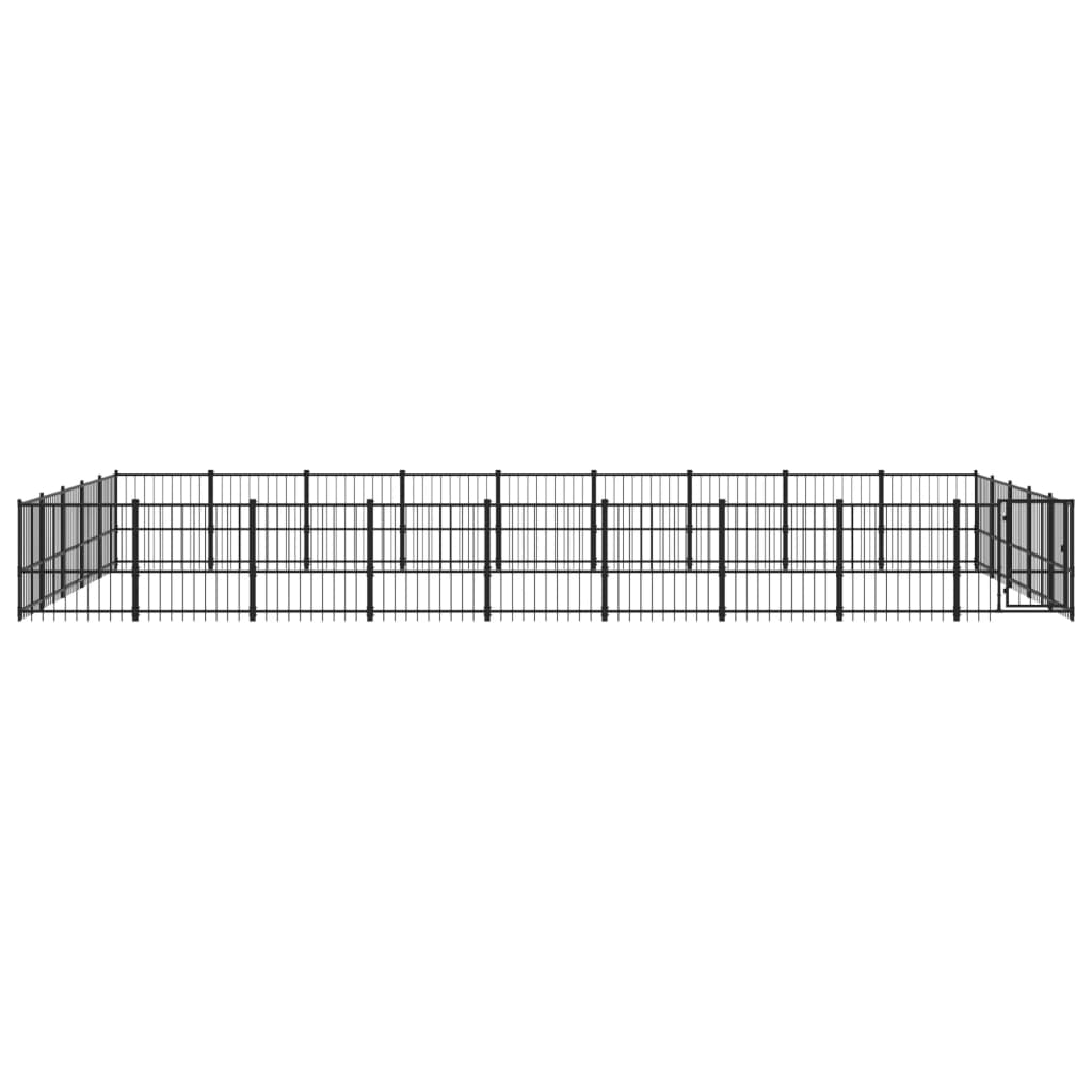 vidaXL Outdoor Dog Kennel Steel 42.34 m²