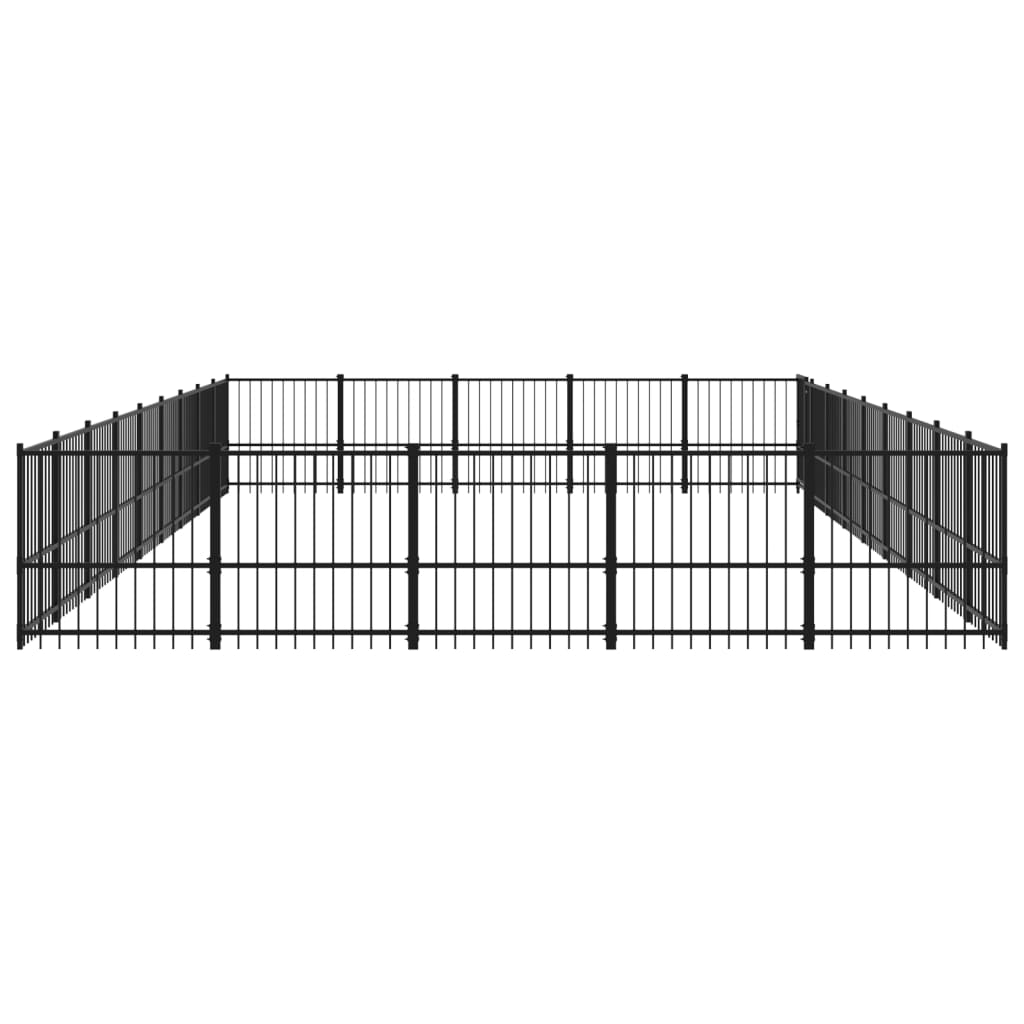 vidaXL Outdoor Dog Kennel Steel 42.34 m²