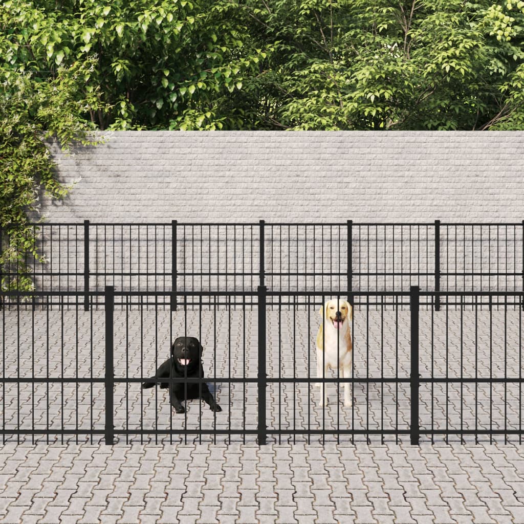 Outdoor Dog Kennel Steel 50.81 m²
