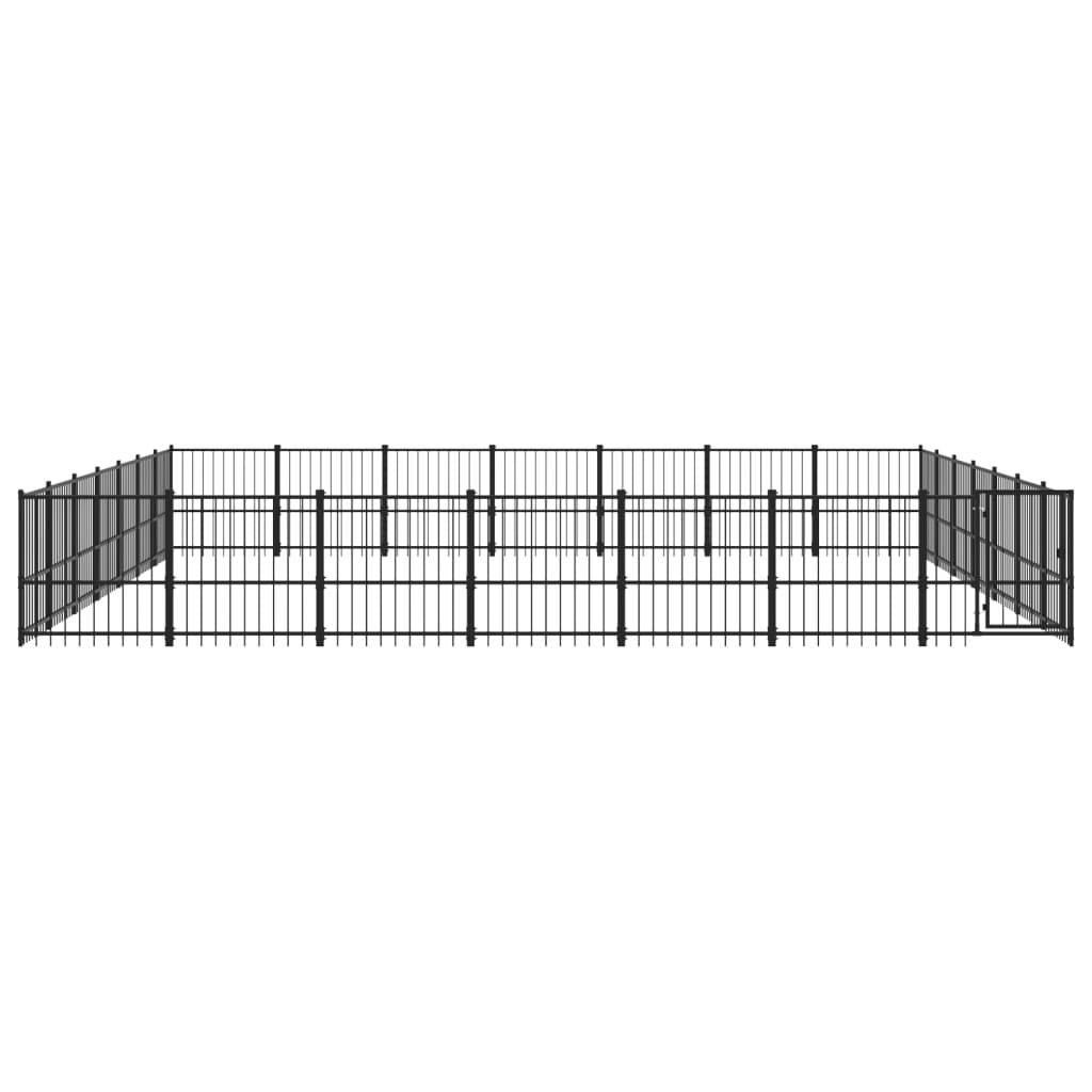 vidaXL Outdoor Dog Kennel Steel 46.1 m²