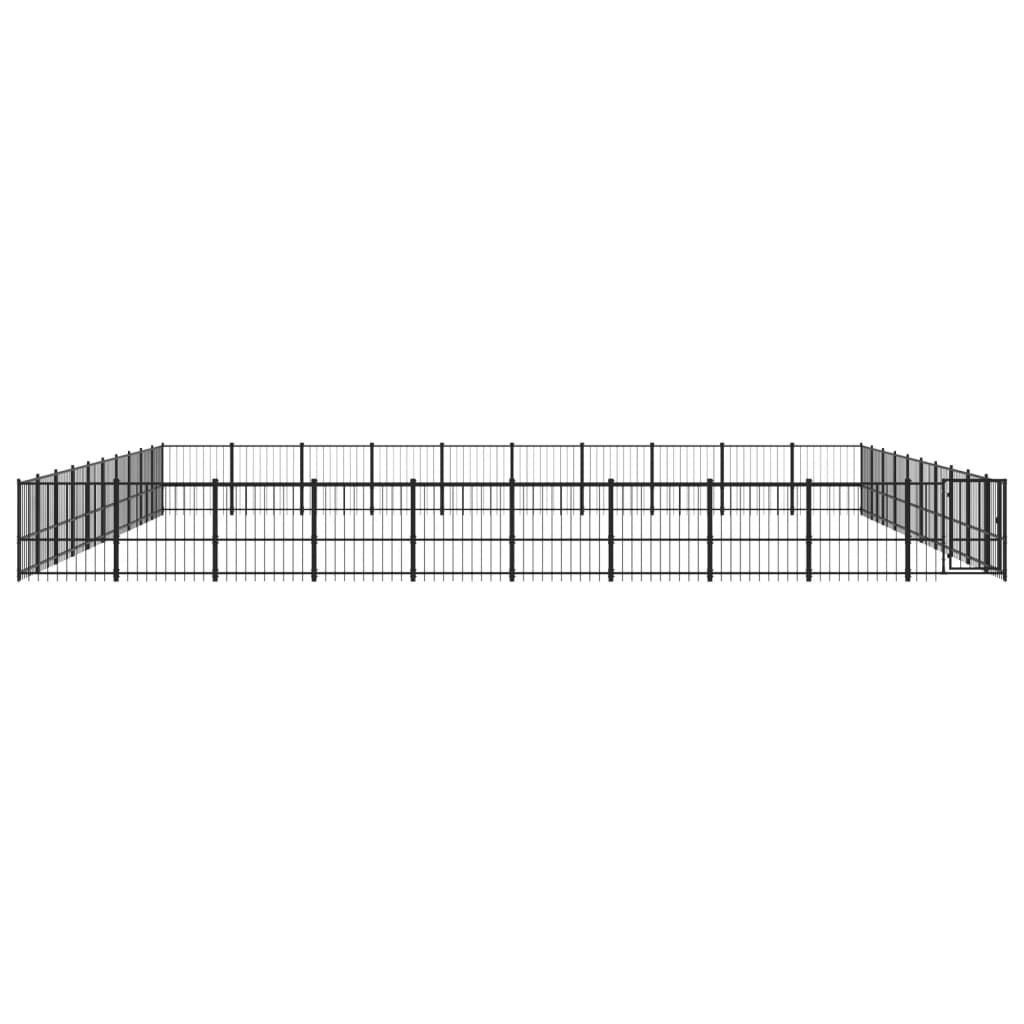 vidaXL Outdoor Dog Kennel Steel 94.09 m²