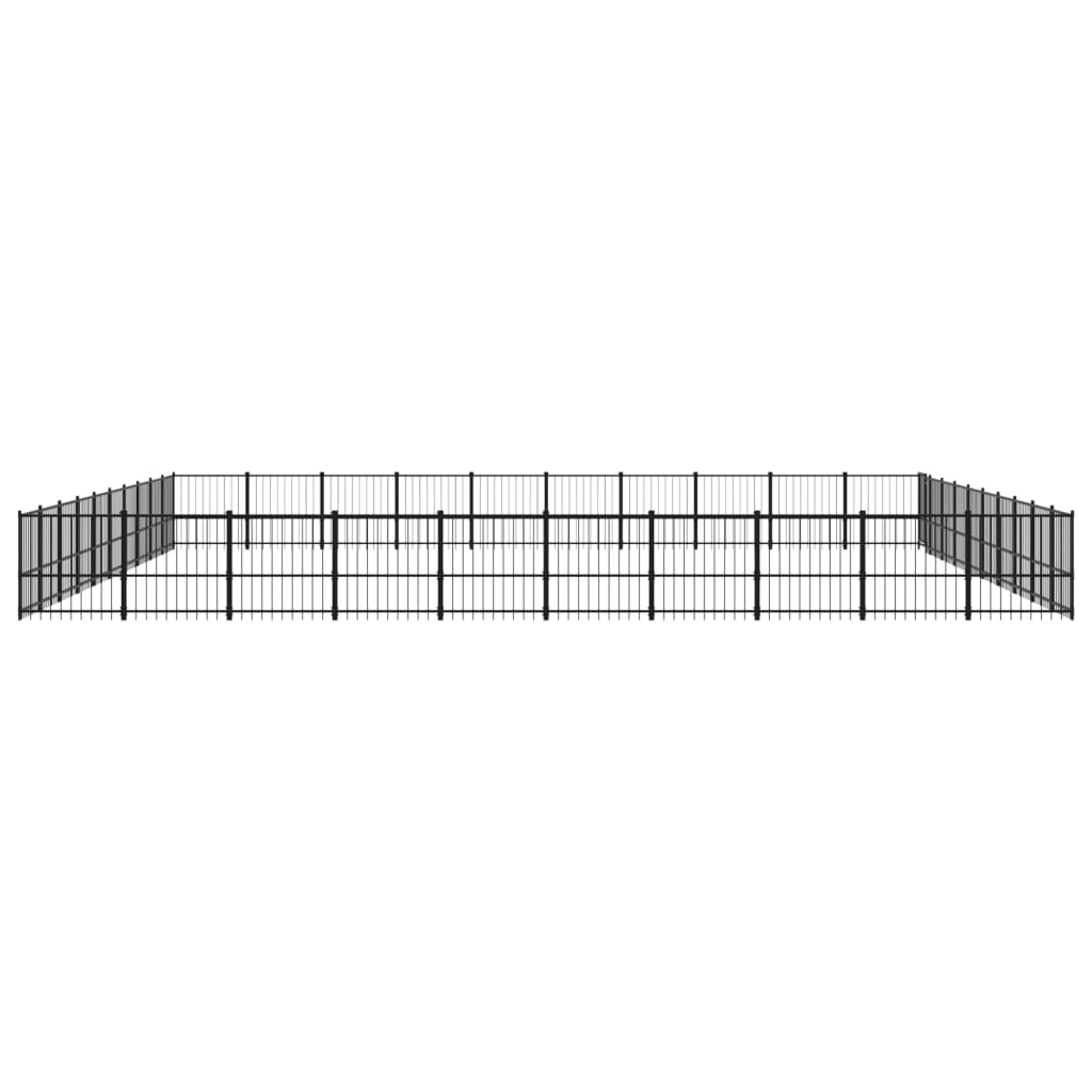 vidaXL Outdoor Dog Kennel Steel 94.09 m²