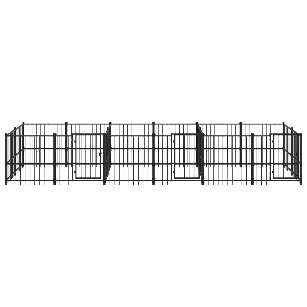 vidaXL Outdoor Dog Kennel Steel 11.26 m²